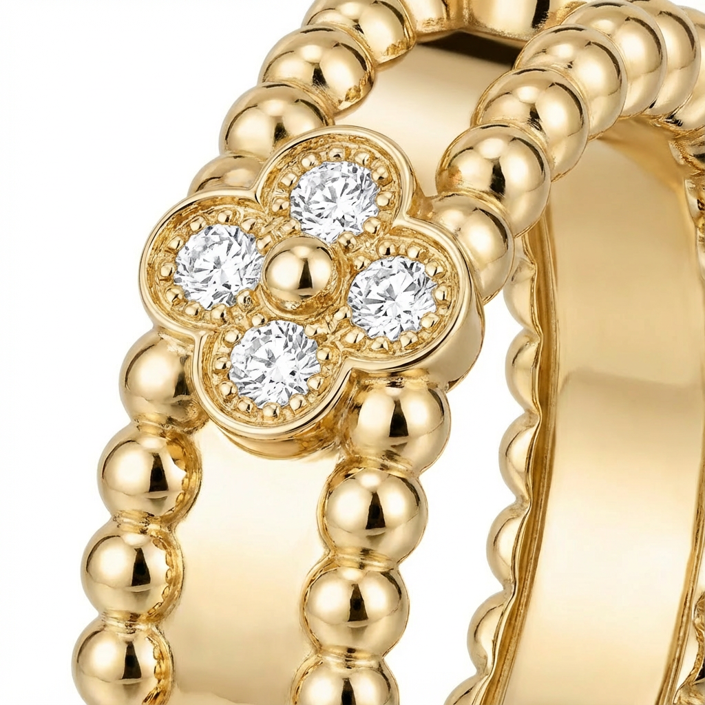 VCA Clover Dot Yüzük (İthal Kutulu Model)