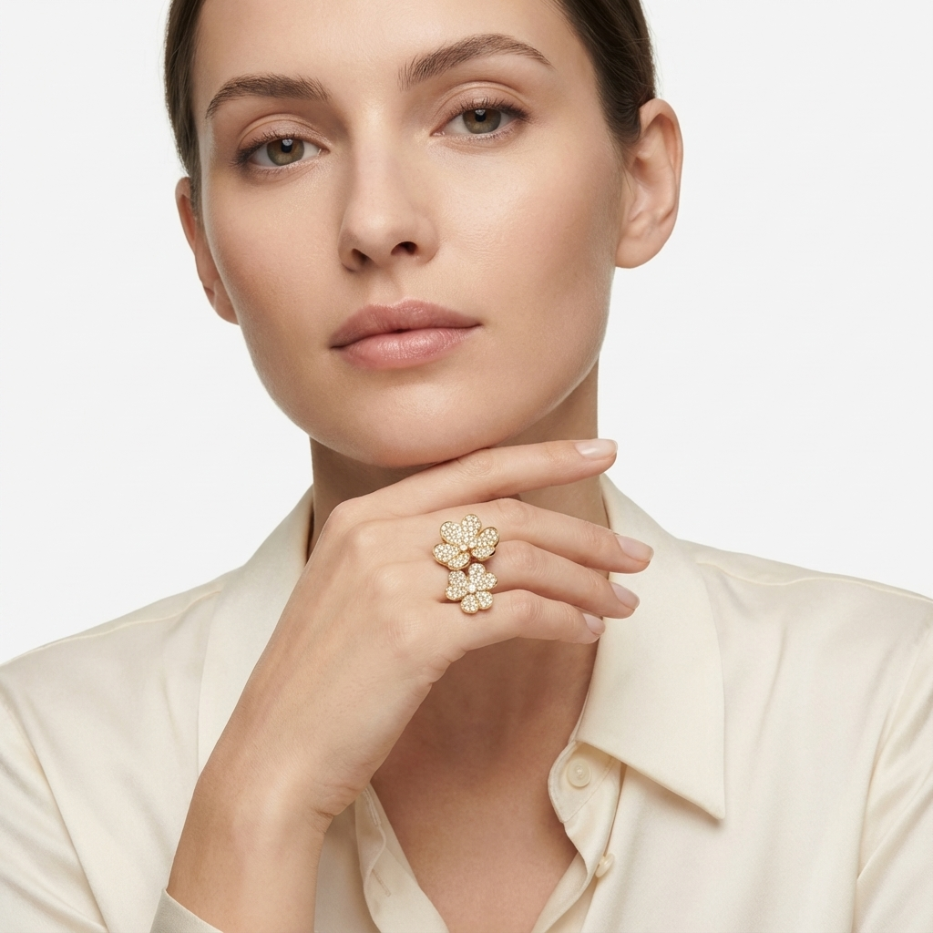 VCA Mirrored Yüzük (İthal Kutulu Model)