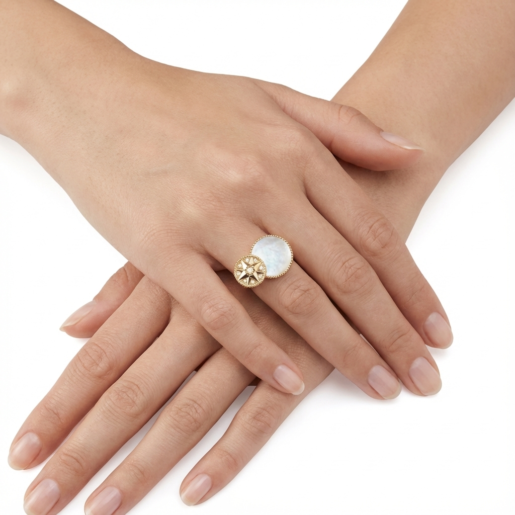 Перламутровое северное кольцо (импортная модель в коробке)