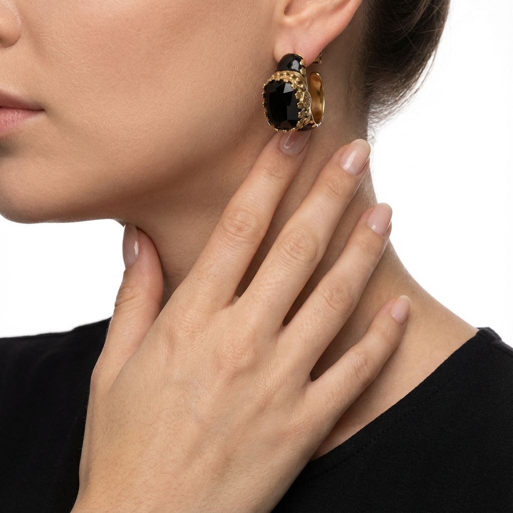 Серьги «Темный оракул» (импортные, в коробке)