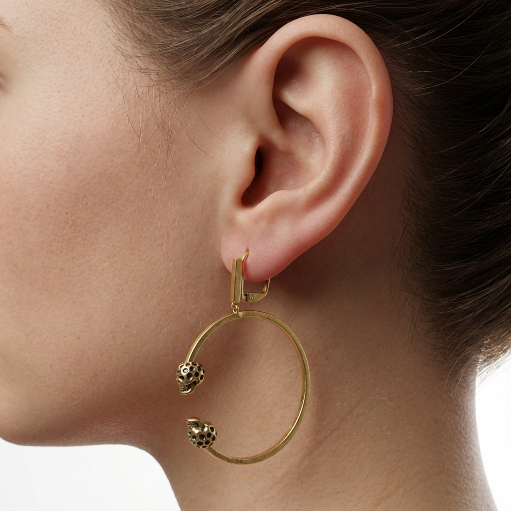 Серьги «Полая кость» (импортная модель в коробке)