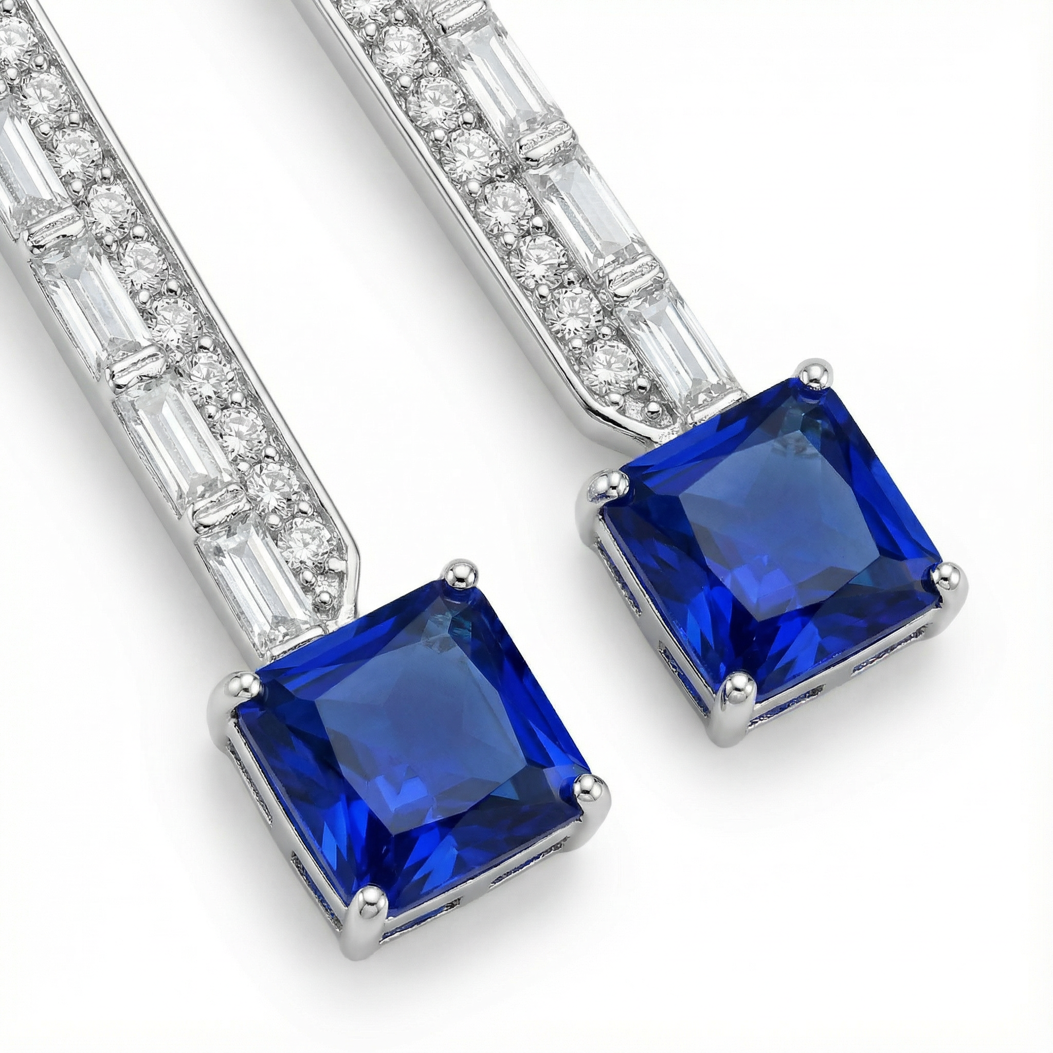 Geometric Ruby Küpe