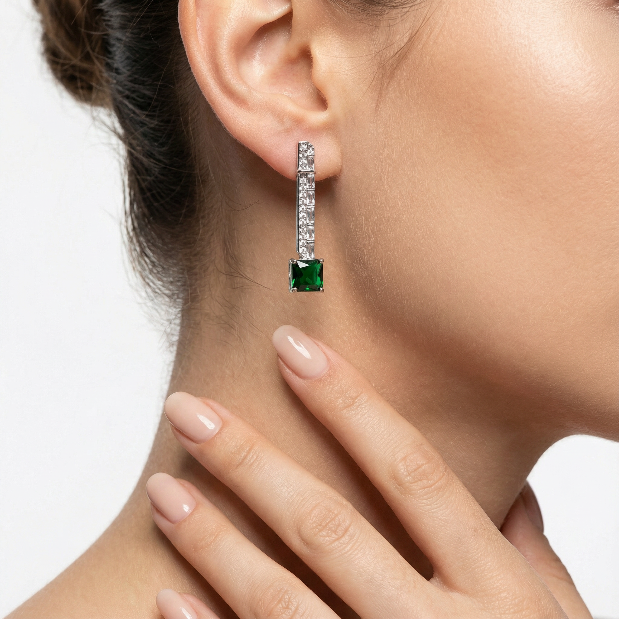 Geometric Ruby Küpe