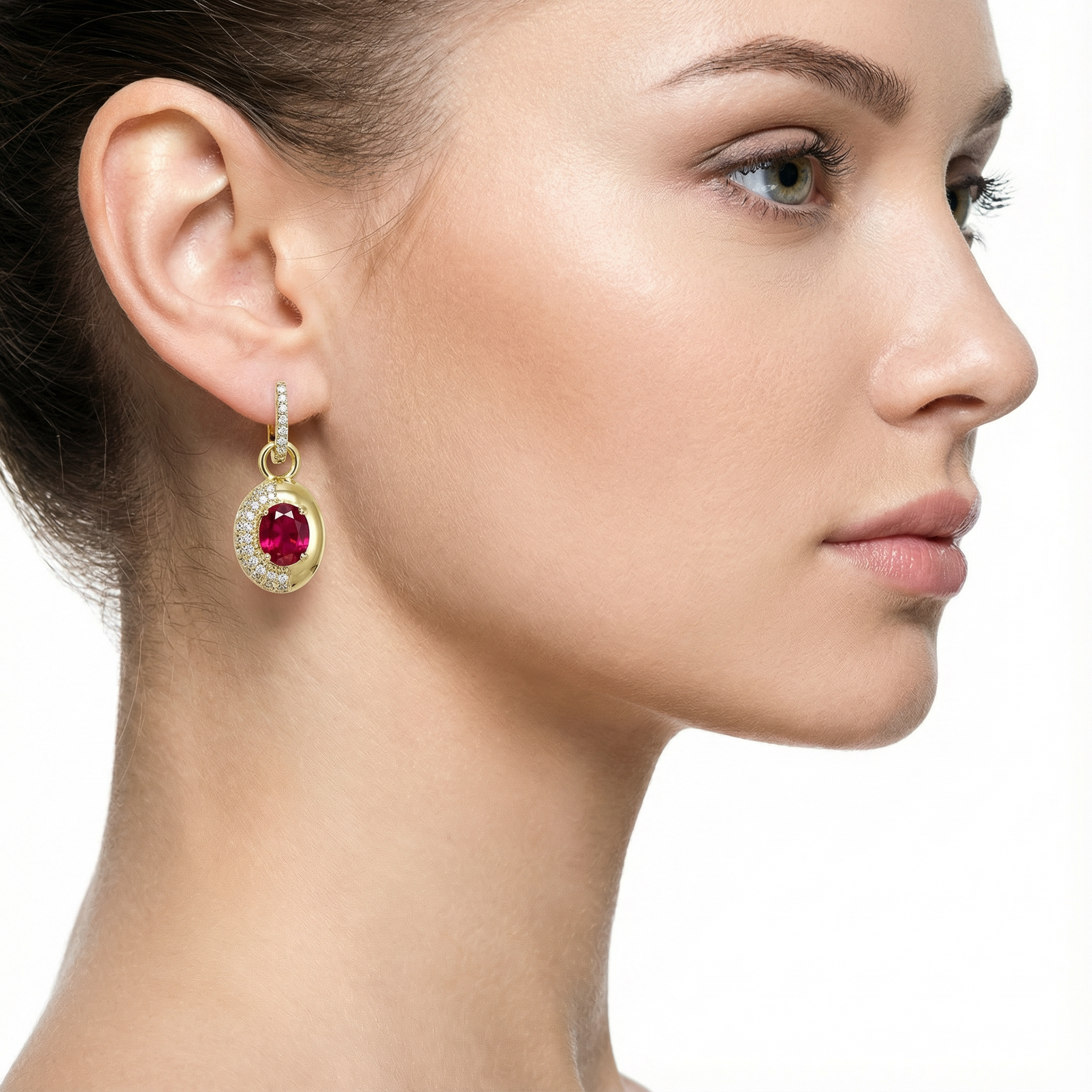 Velvet Garnet Ovals Küpe