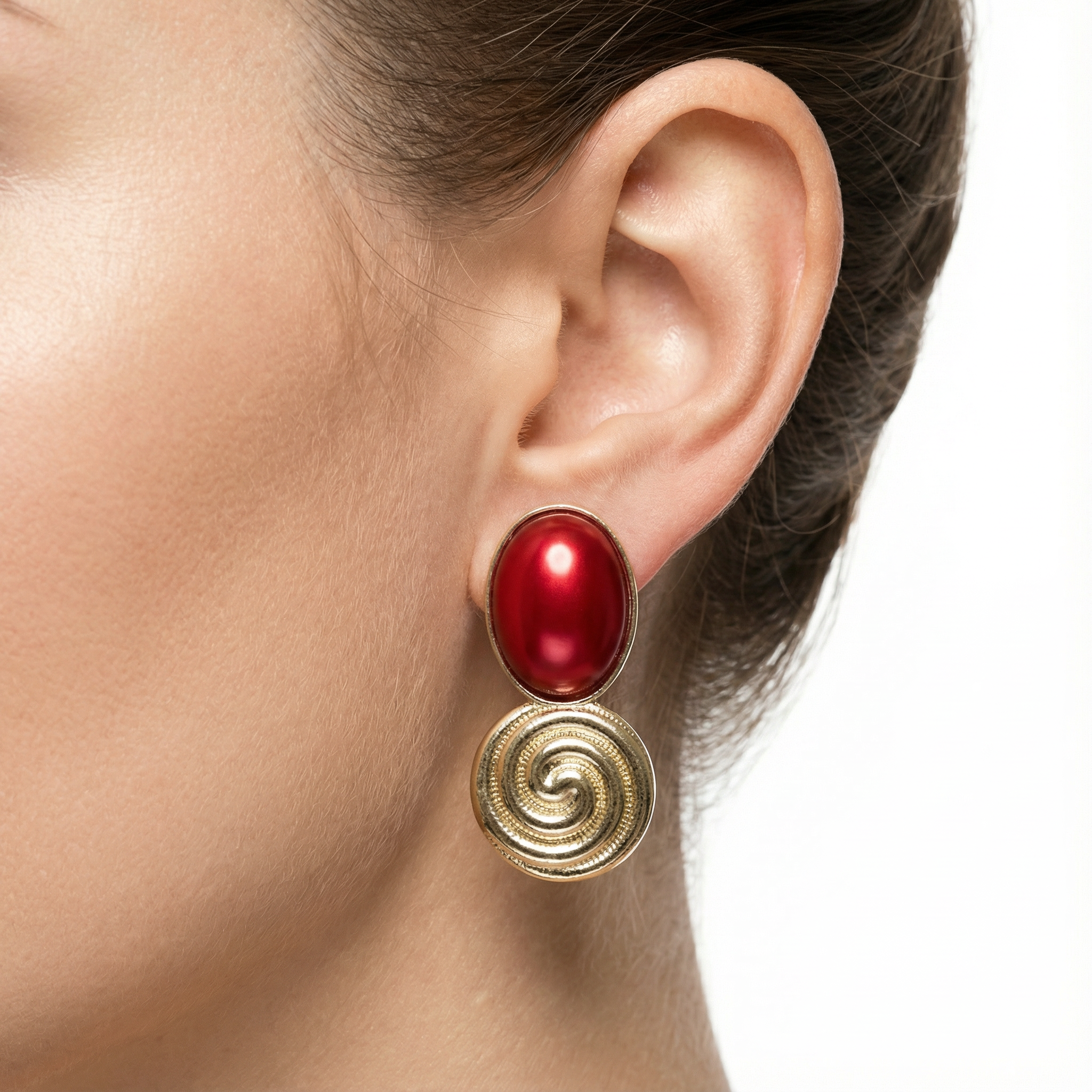 Crimson Spiral Muse Küpe