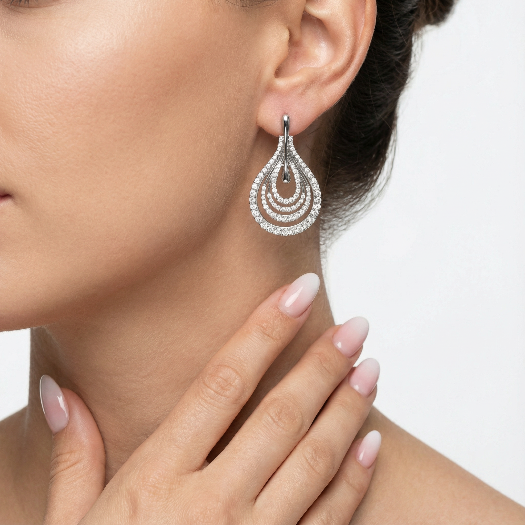 Silver Ripple Tear Küpe