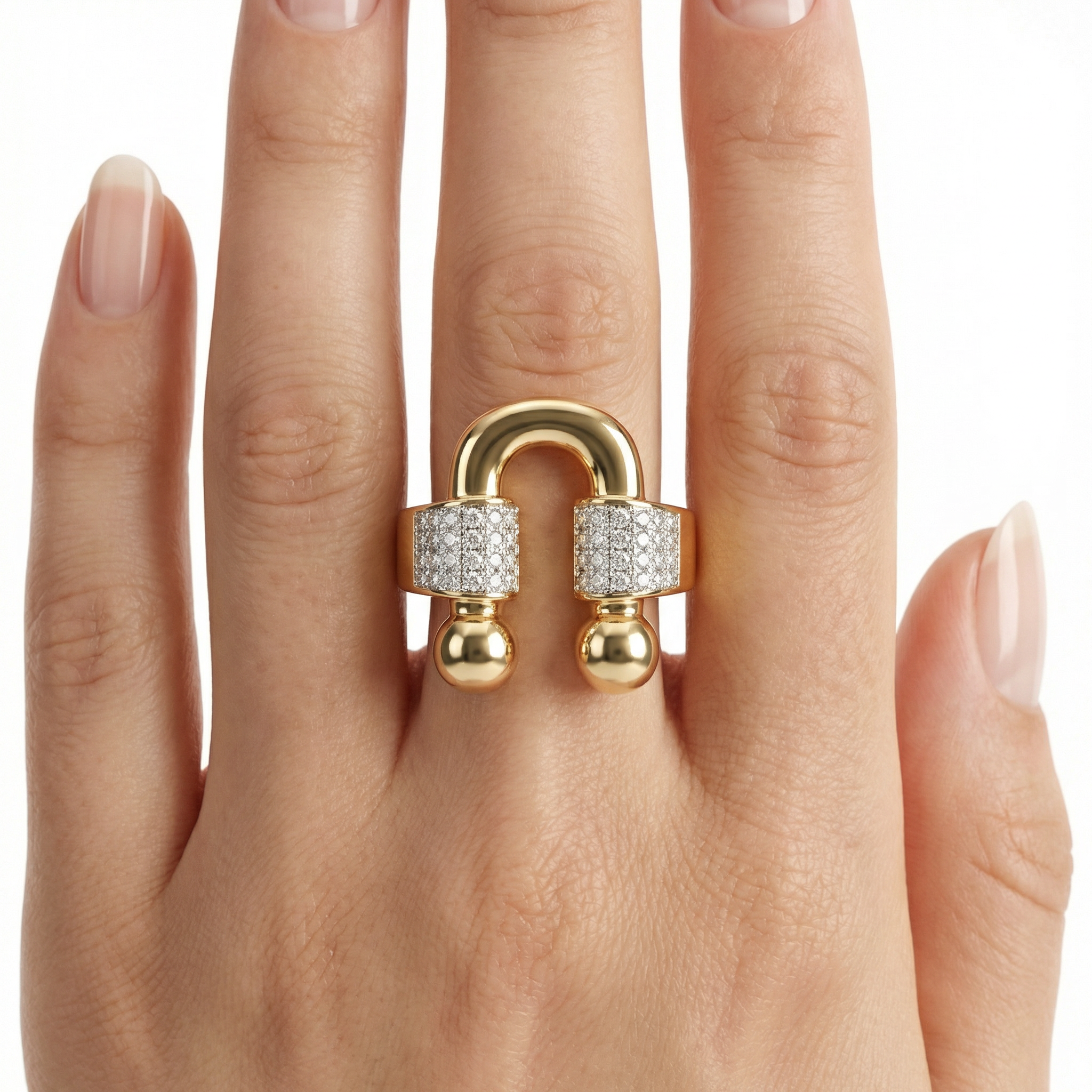 Pavé Pillar Vault Yüzük