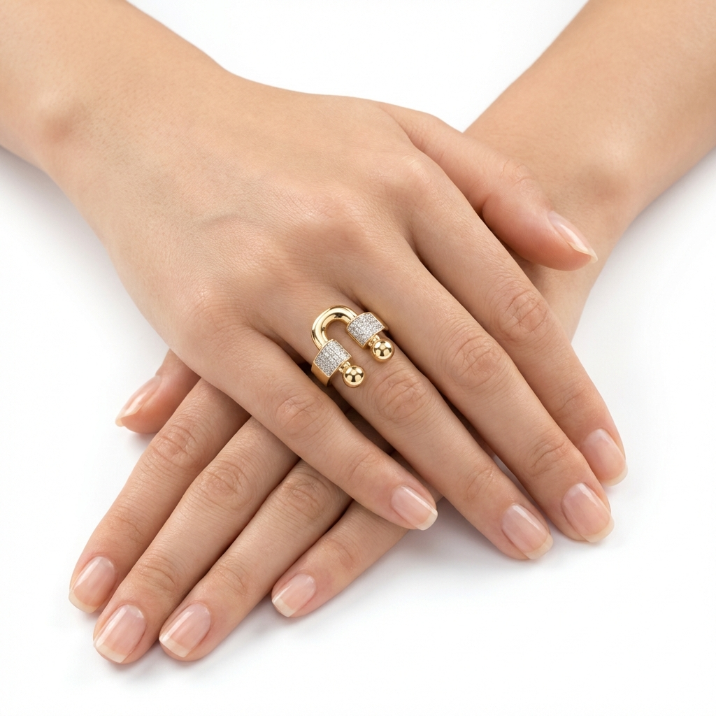 Pavé Pillar Vault Yüzük