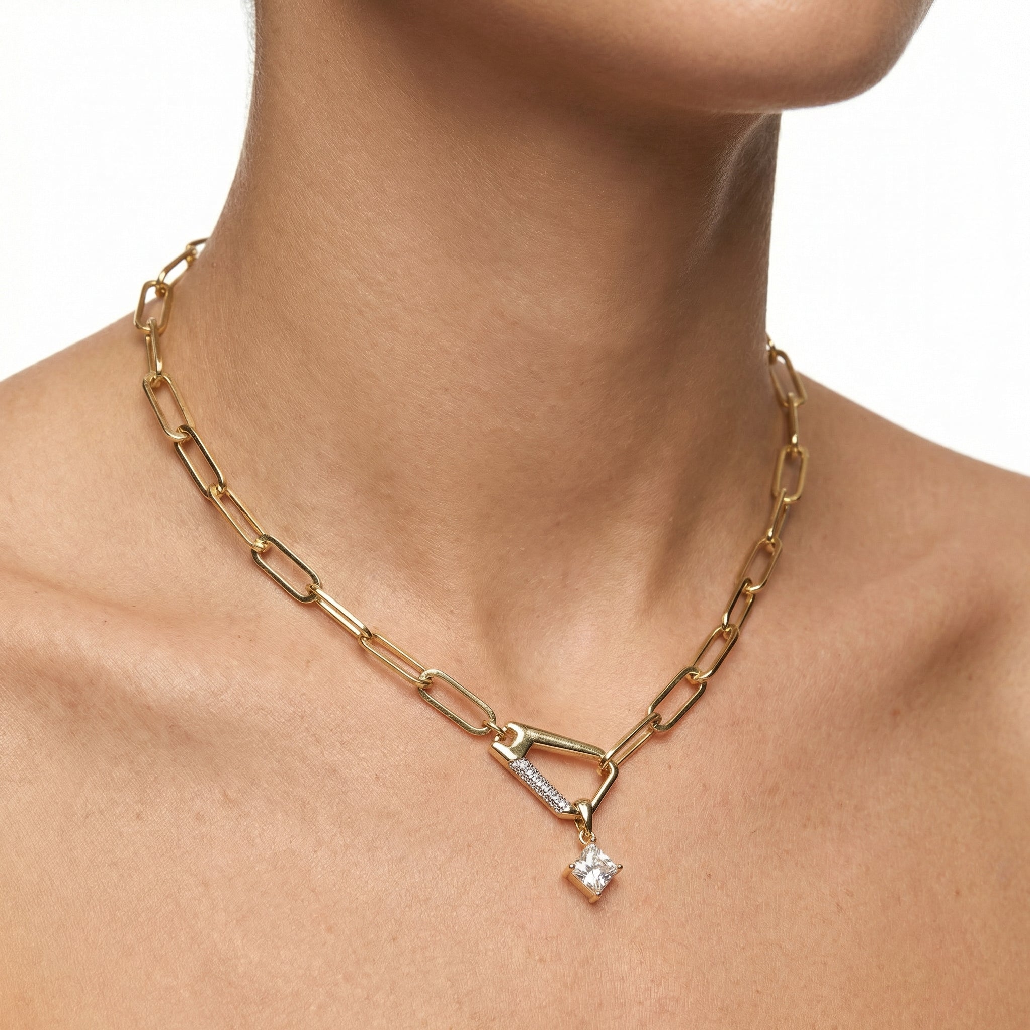 Prism Lock Paperclip Kolye