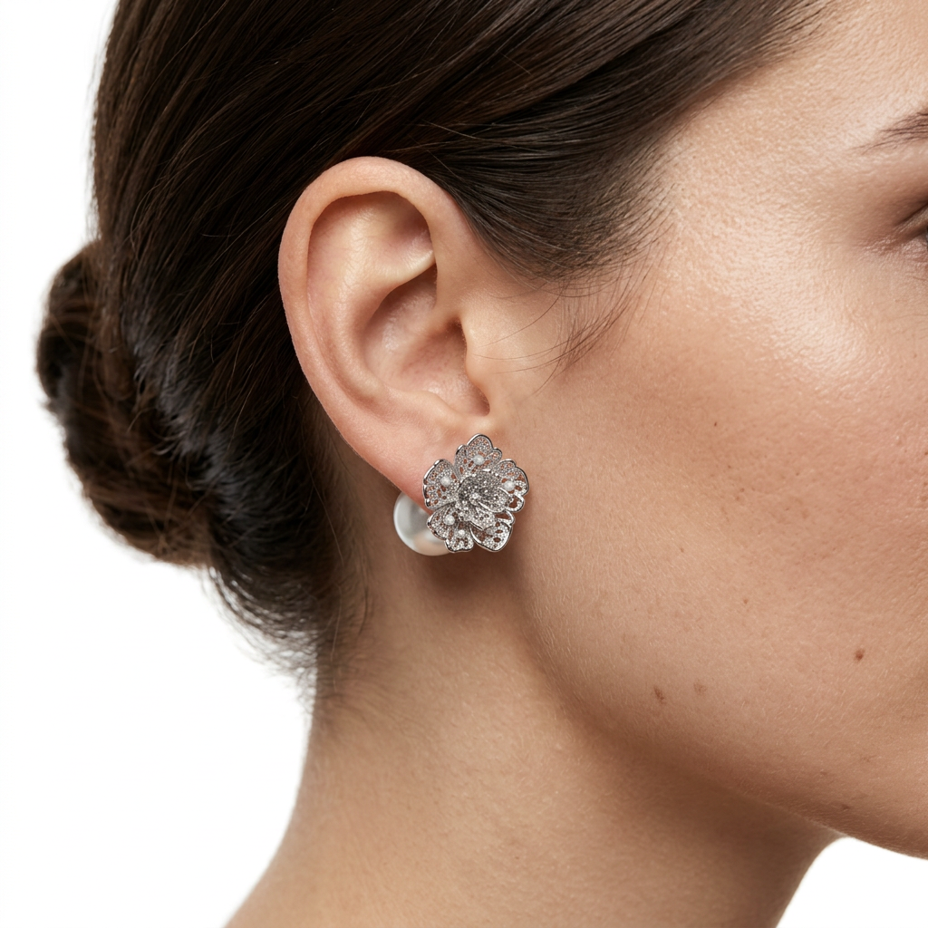 Sculpted Silver Küpe (İthal Model)