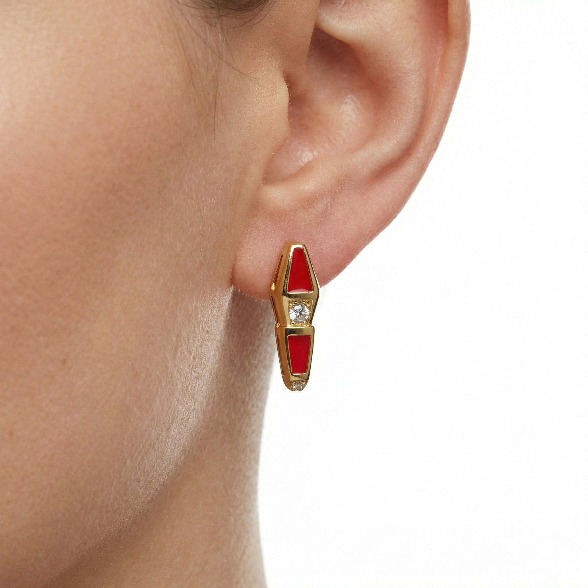 Gilded Ruby Küpe (İthal Model)