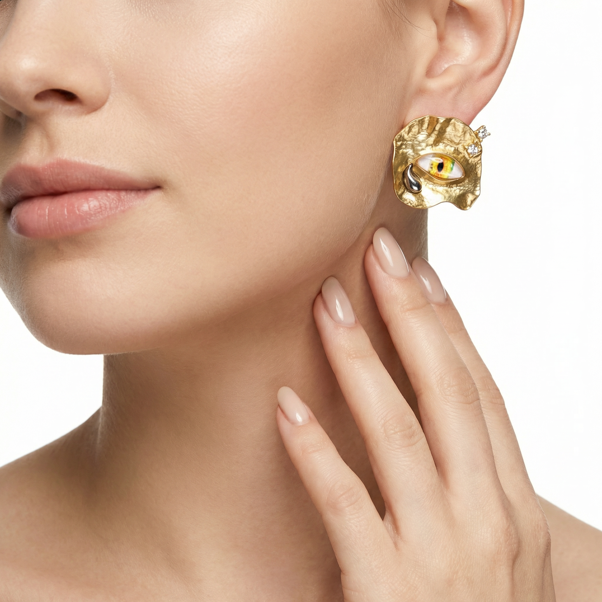 Surrealist Amber Küpe (İthal Model)