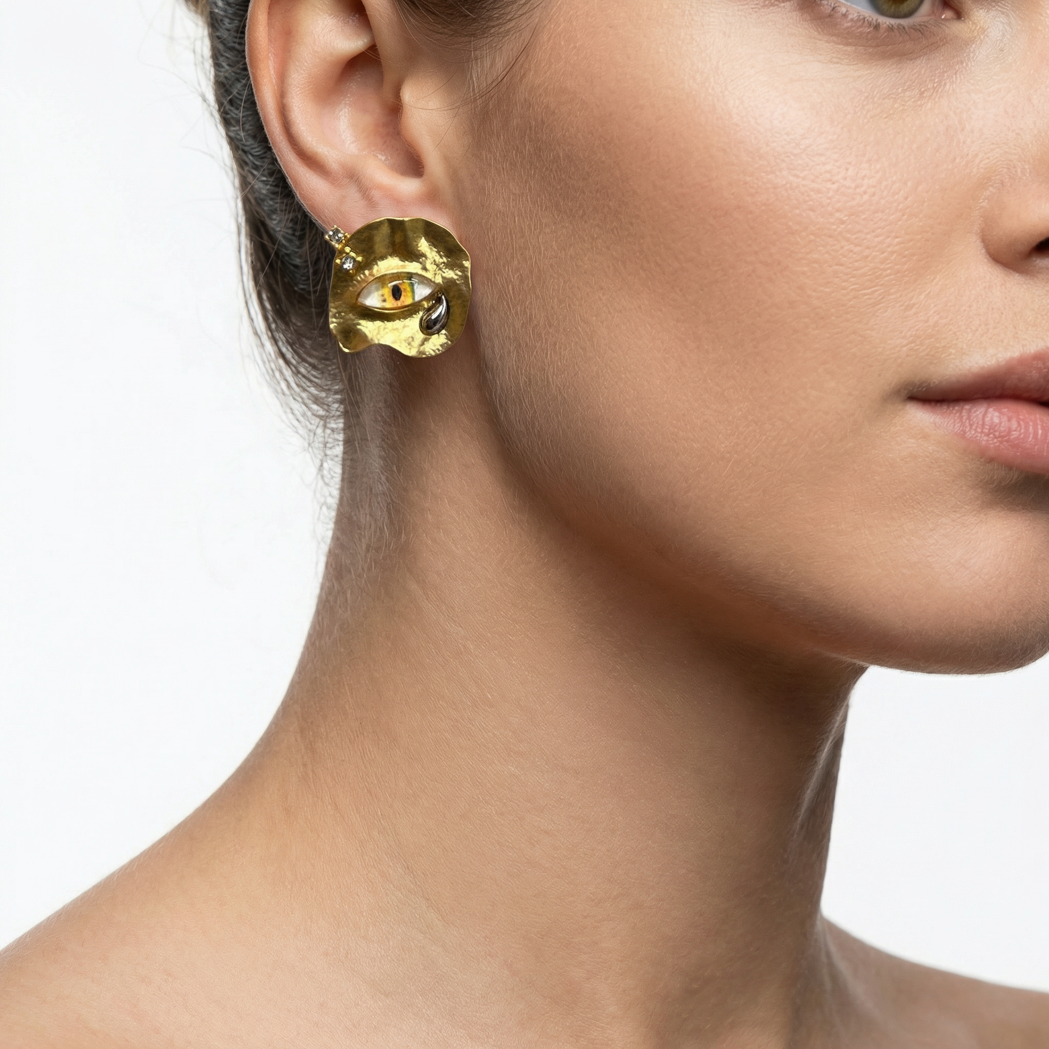 Surrealist Amber Küpe (İthal Model)