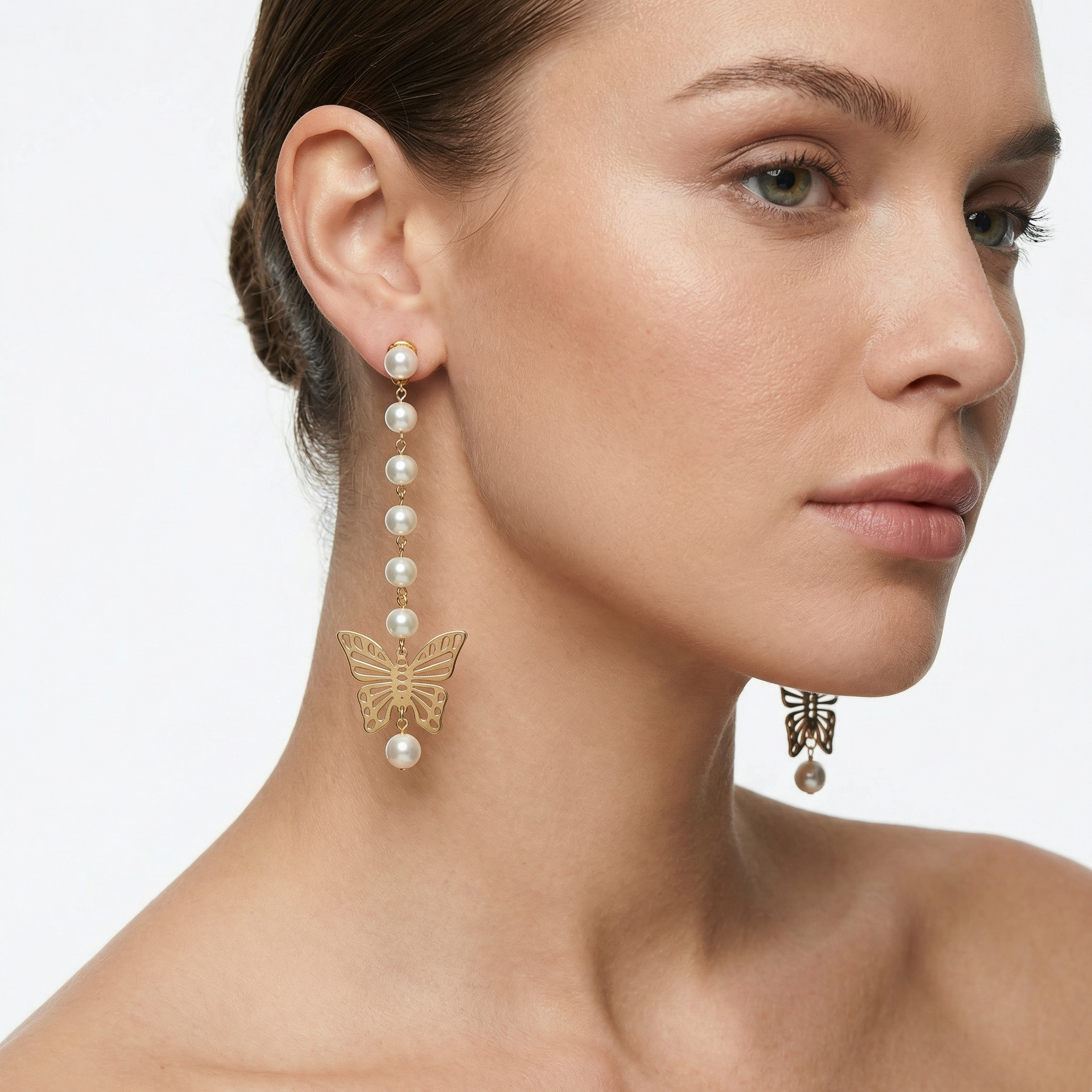 Pearl Butterfly Küpe (İthal Model)