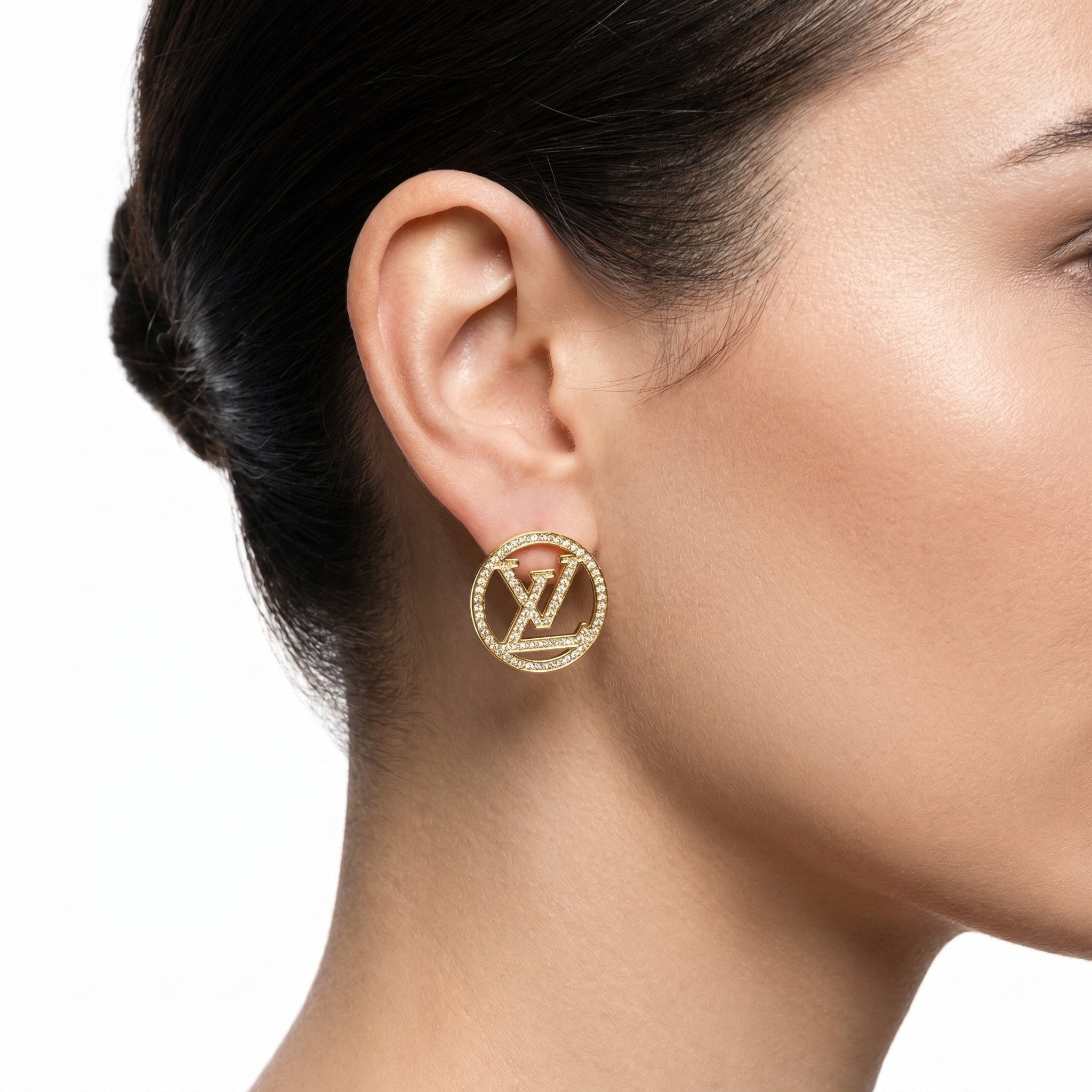 Circle Monogram Küpe (İthal Model)