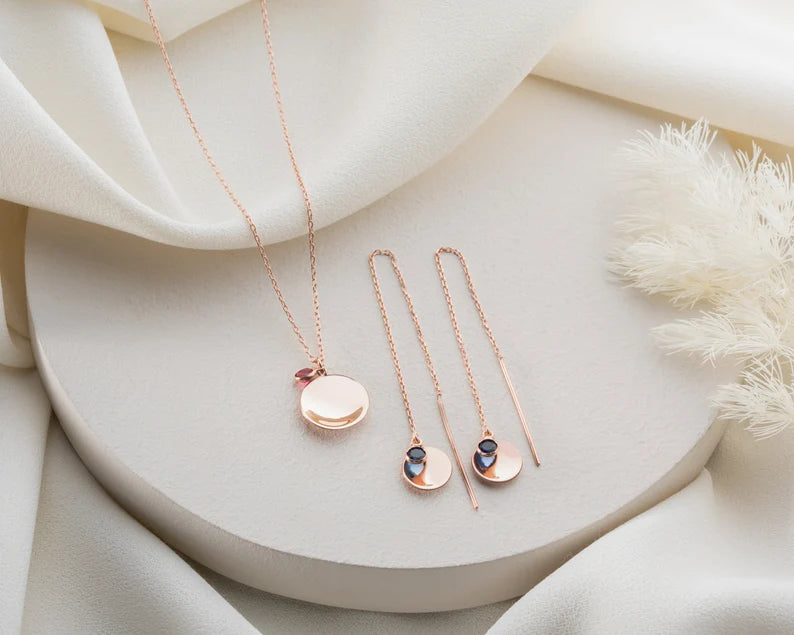 Stellara Birthstone Sparkle Set – Personalized Necklace & Earrings