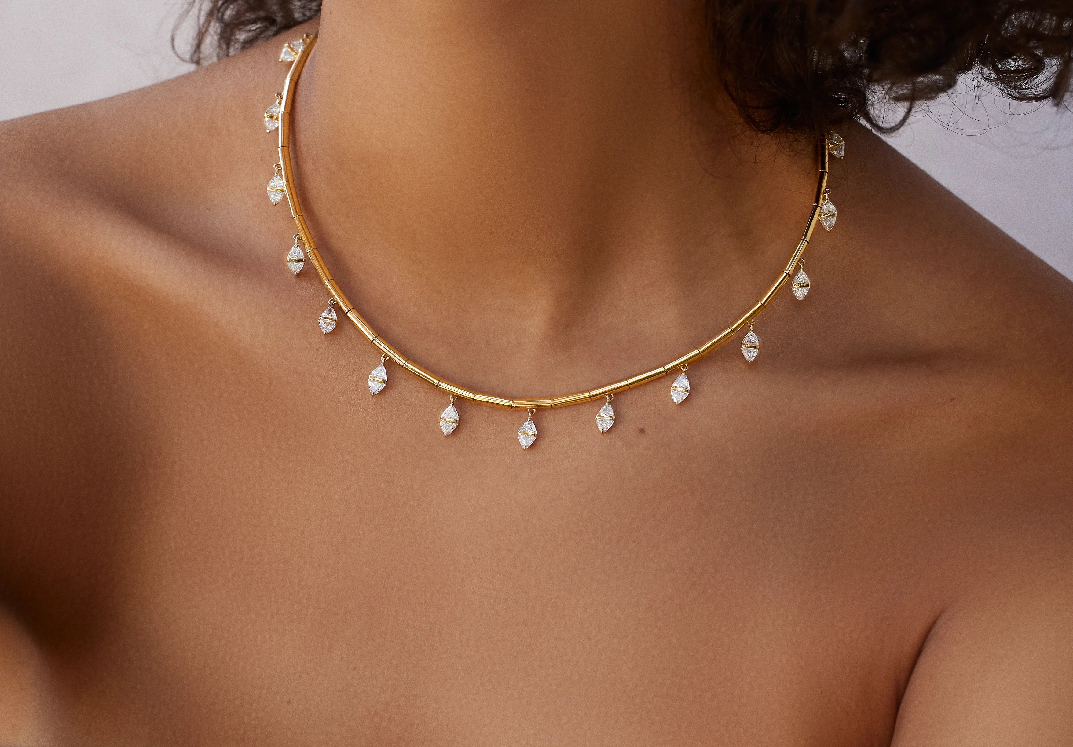 Kite Pavé Fringe Necklace