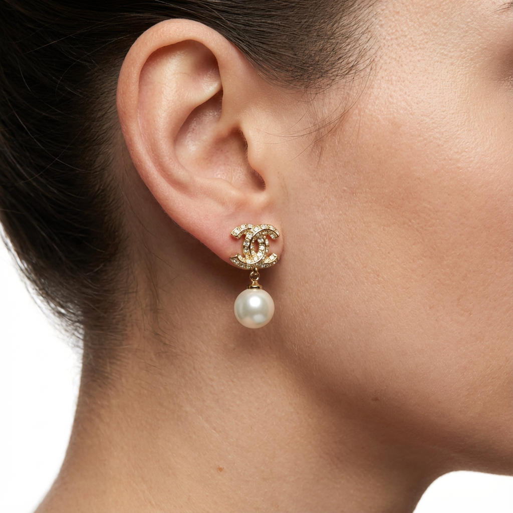 Классические жемчужные серьги (импортные, в коробке)