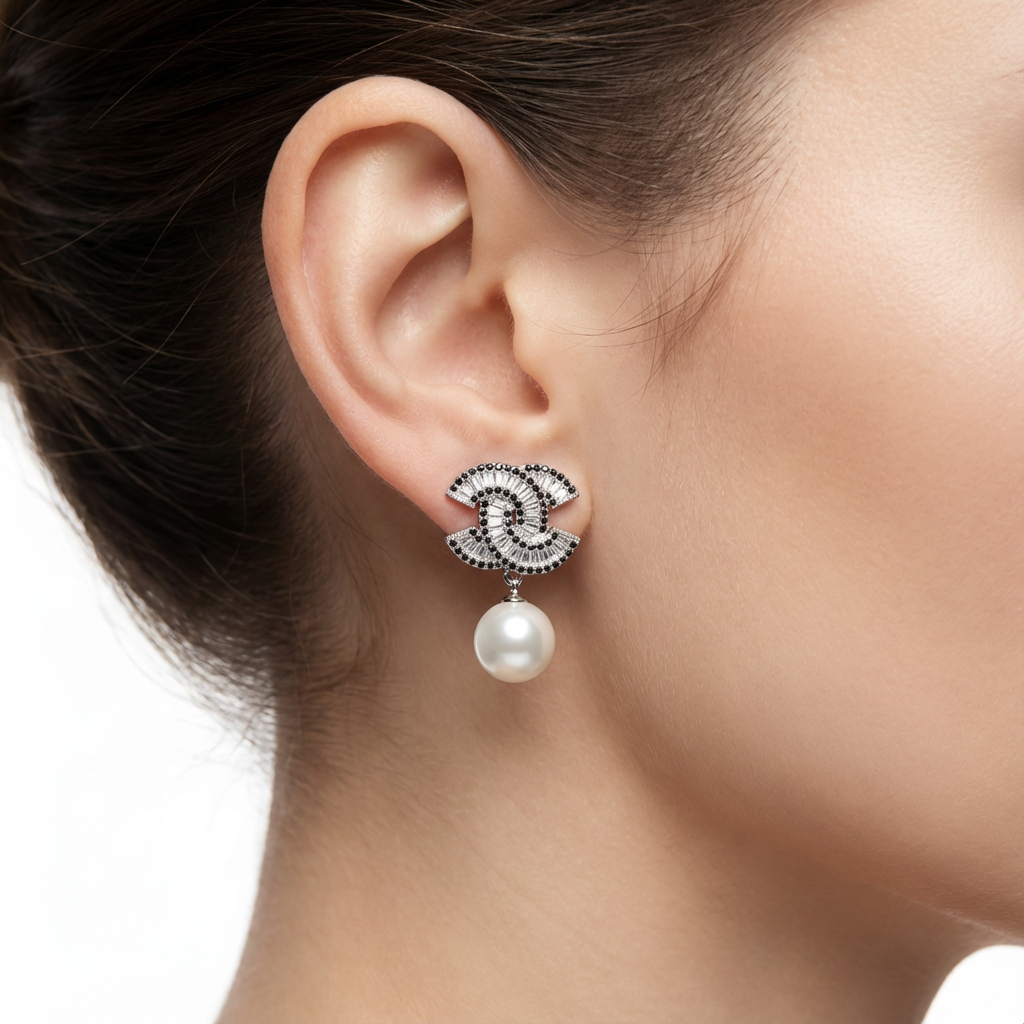 Изысканные жемчужные серьги (импортные, в коробке)