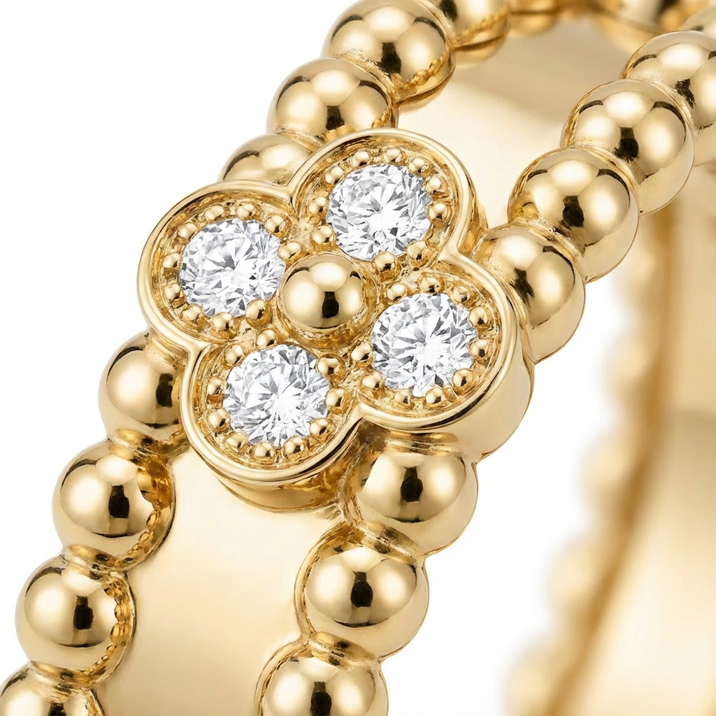 VCA Clover Dot Yüzük (İthal Kutulu Model)