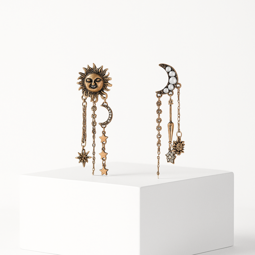 Sun &amp; Moon Duet Earrings