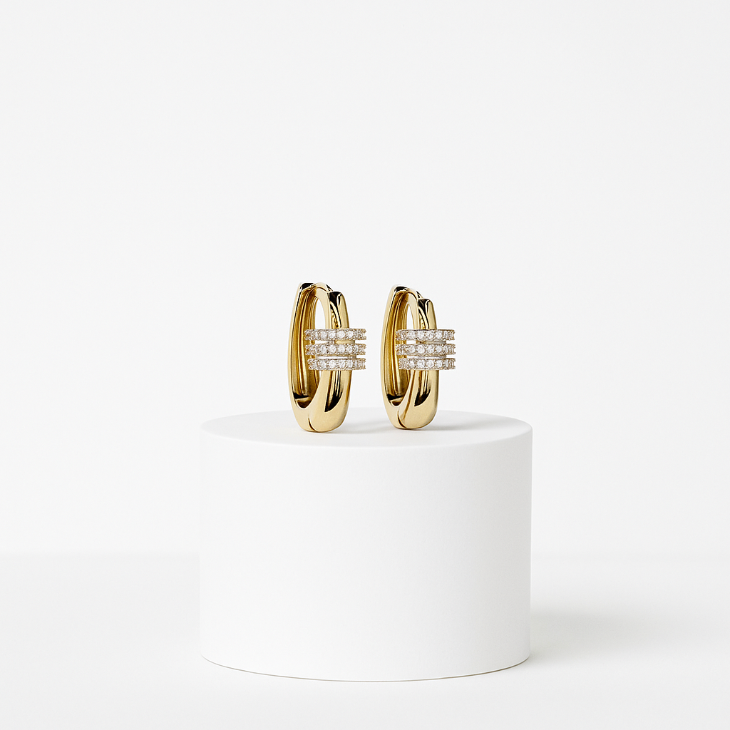 Touch Oval Hoop Earrings