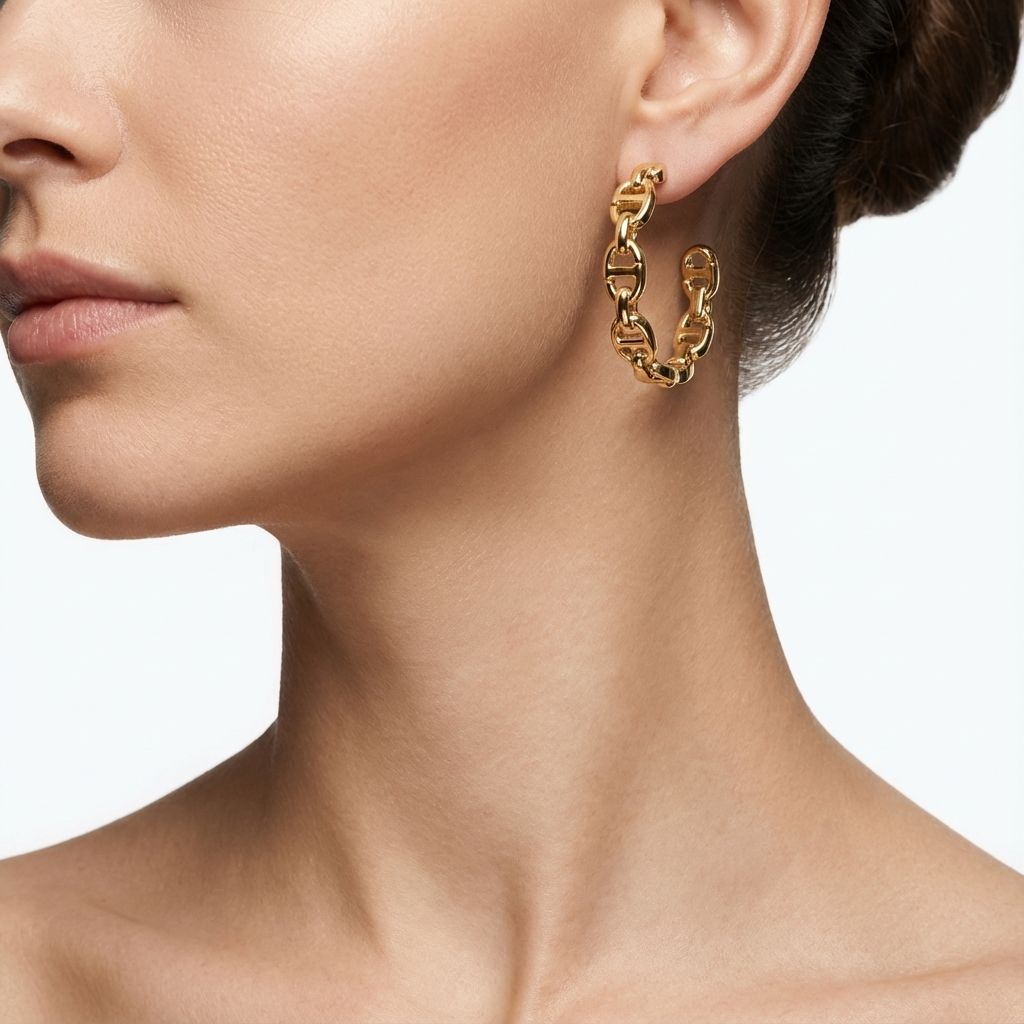 Яркие серьги в виде якоря (импортные, в коробке)