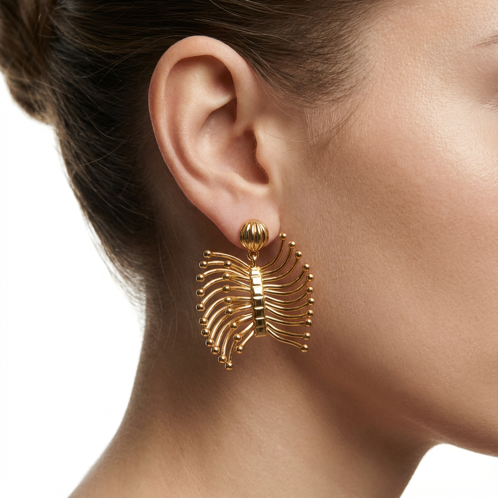 Серьги-бесконечность в виде линейного силуэта (импортная модель)