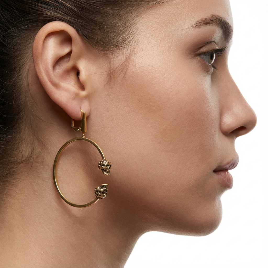 Серьги «Полая кость» (импортная модель в коробке)