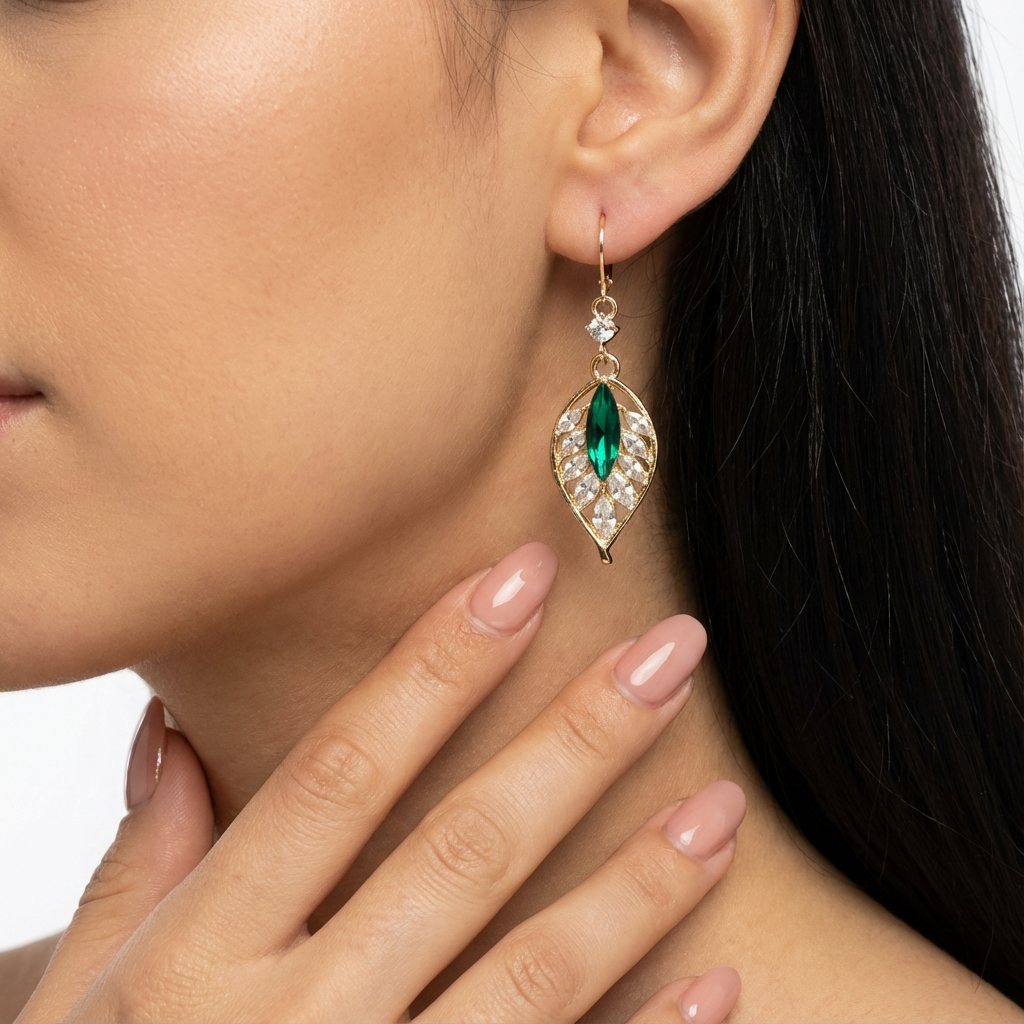 Emerald Leaf Küpe