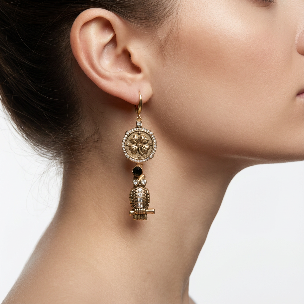 Серьги «Рука судьбы и мудрость» (импортные, в коробке)