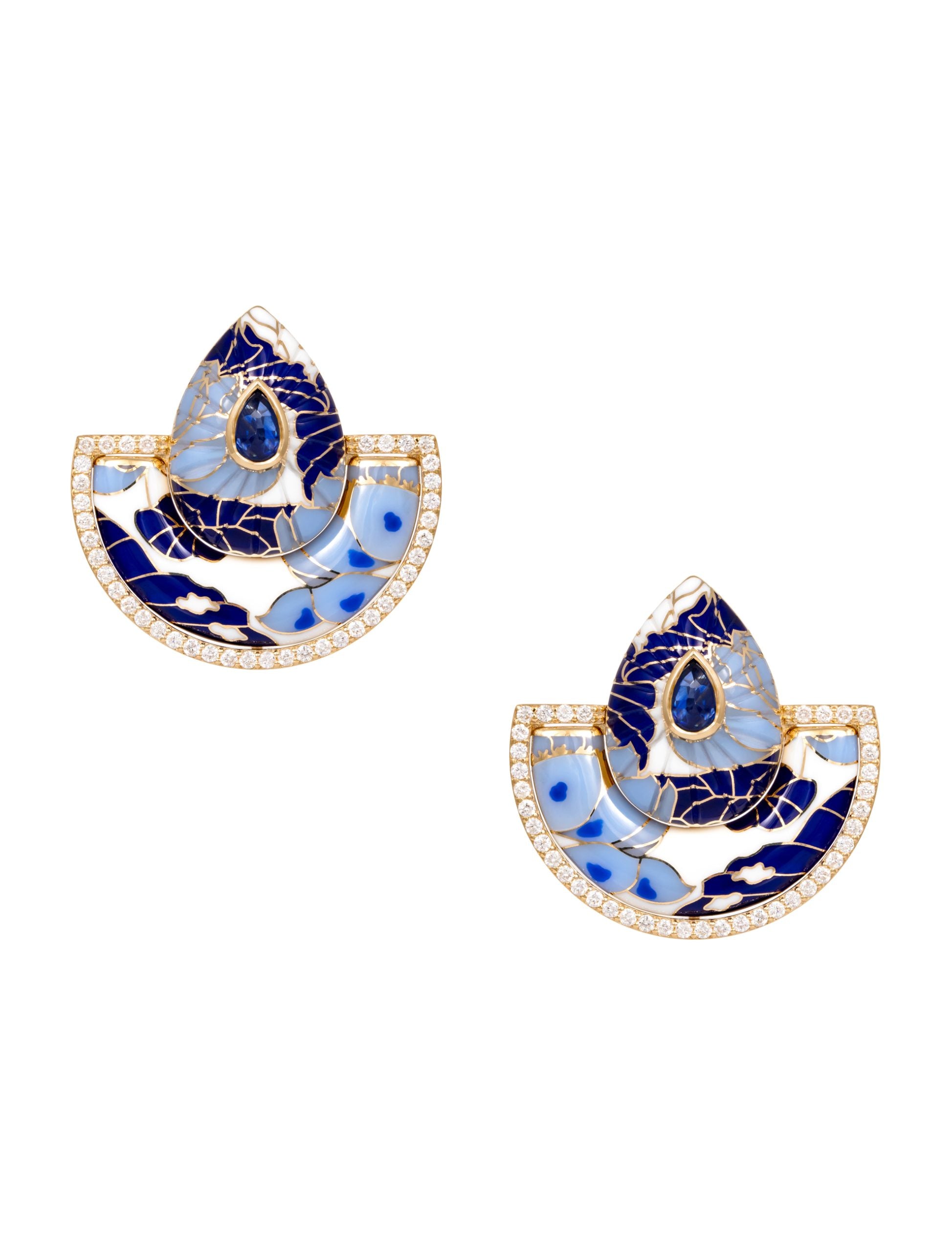 Blue Velvet Mandalas Küpe - MuffGem