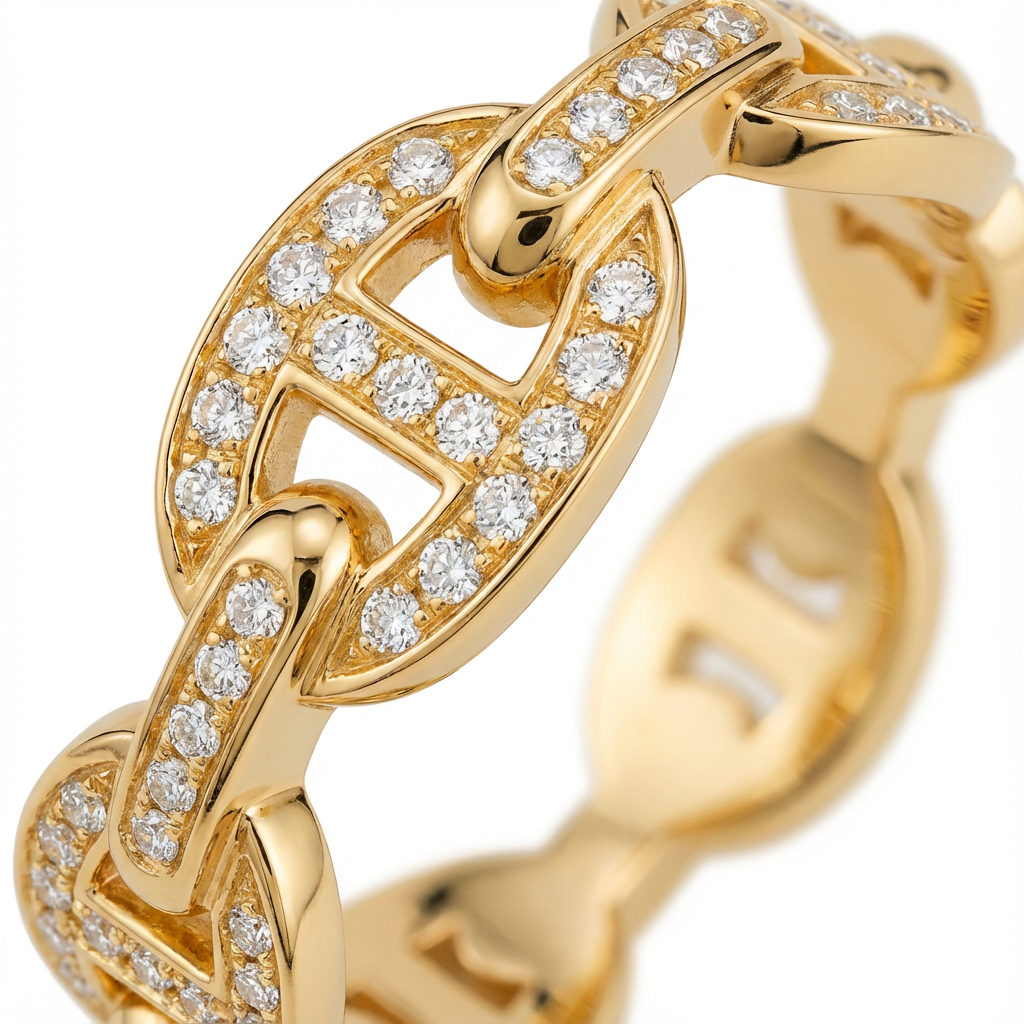 Кольцо с цепочкой (импортная модель в коробке)