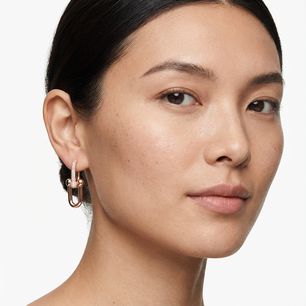 Gilded U-Link Küpe (İthal Kutulu Model)