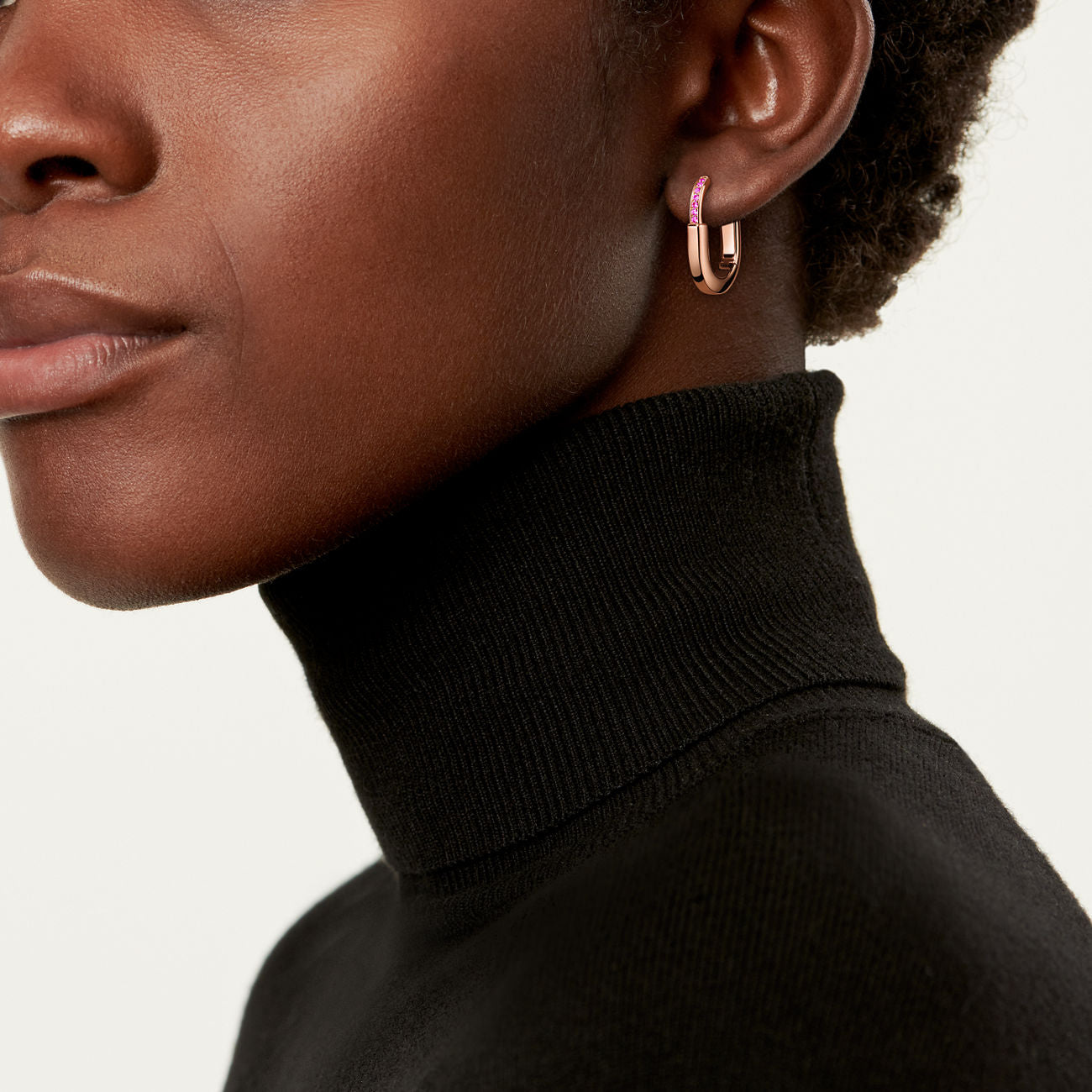 Rosé Halo Küpe (İthal Kutulu Model)