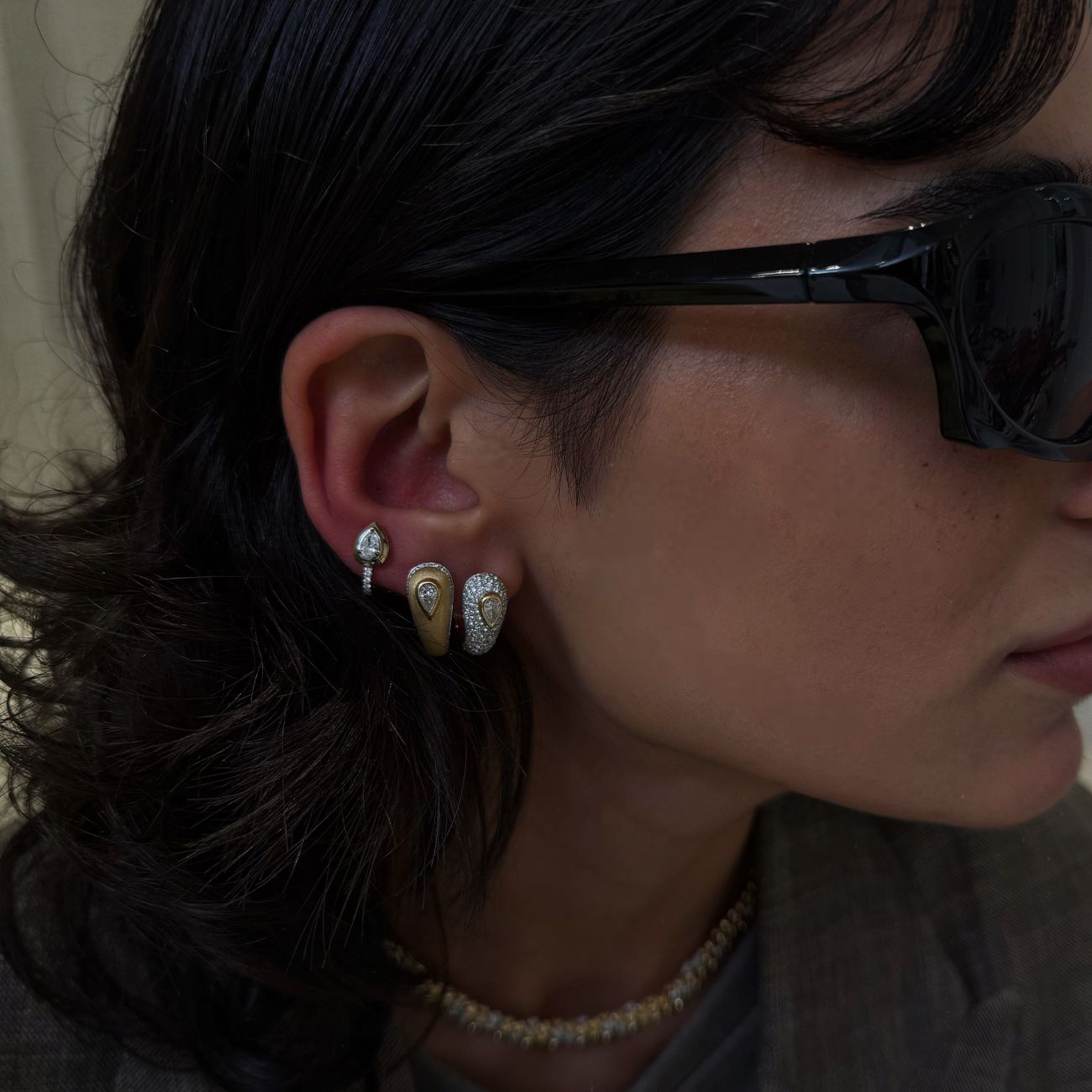 Сверкающие серьги-подвески