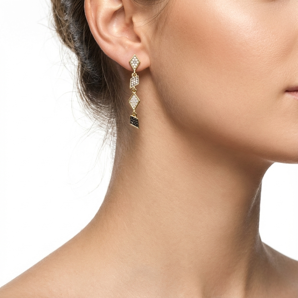 Линейные серьги в стиле ар-деко