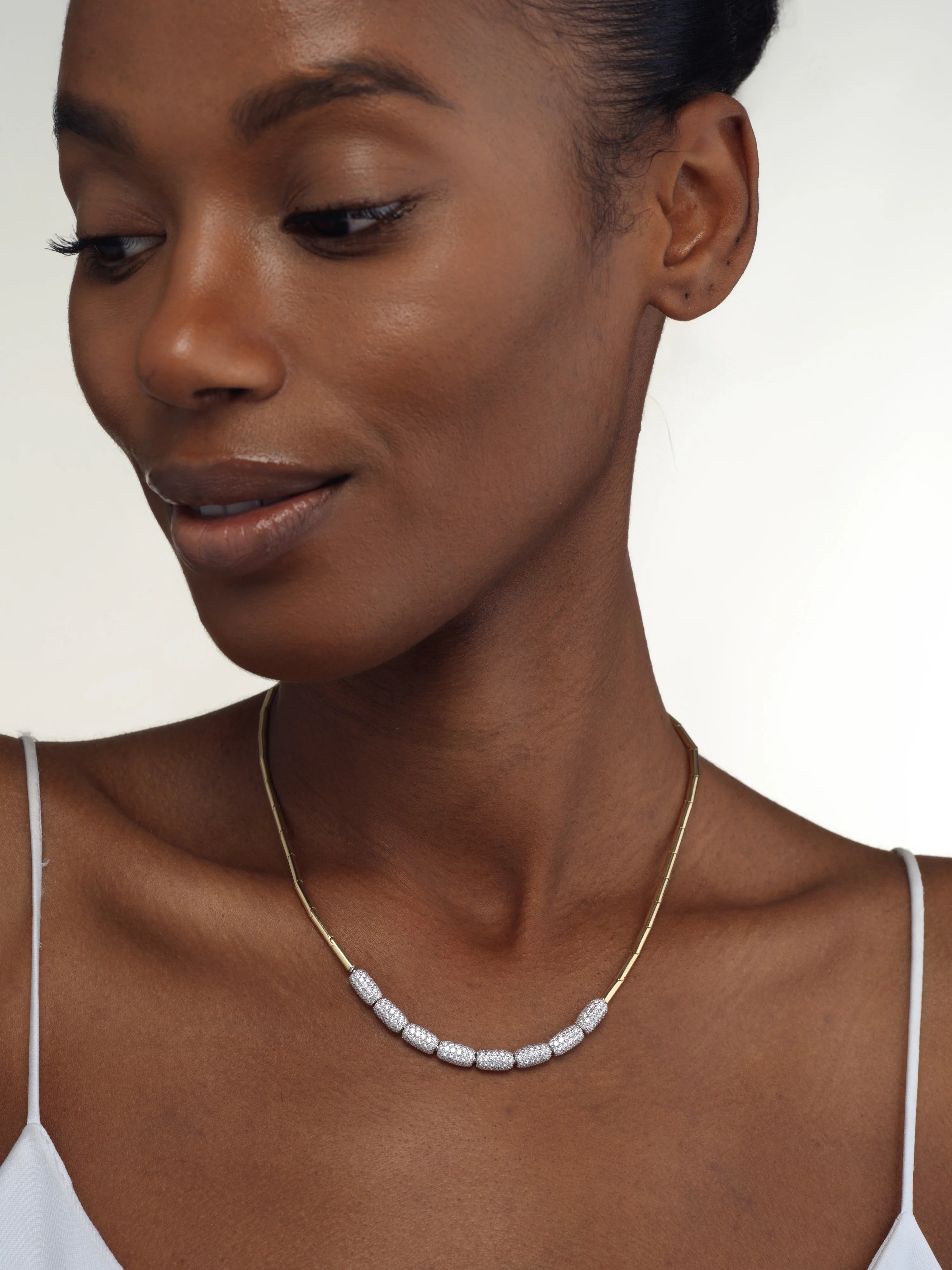 Frost Pavé Barrel Necklace