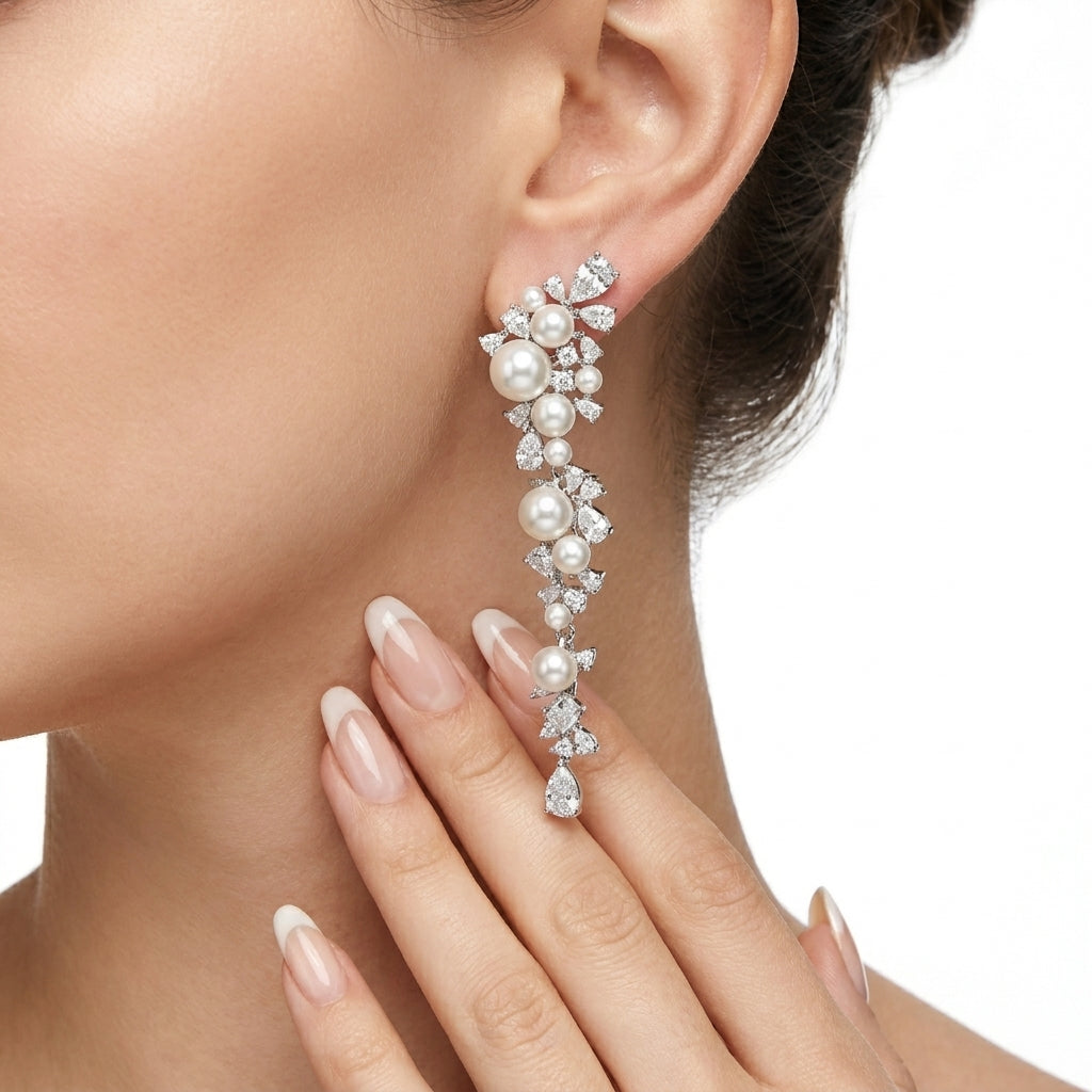 Pearlescent Cascade Earrings