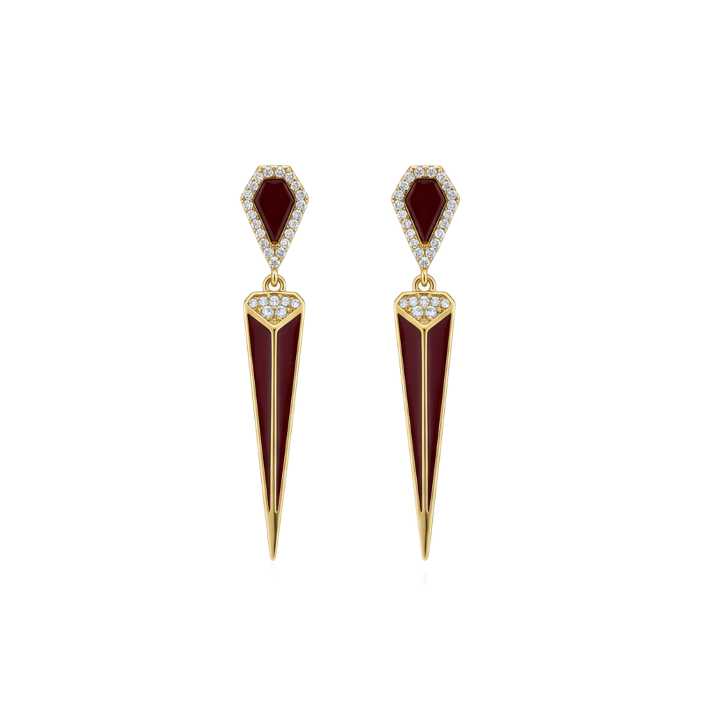 Crimson Obelisk Earring 
