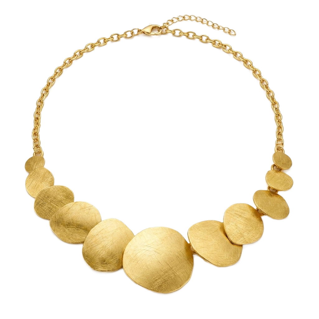 Brushed Disc Collar Kolye