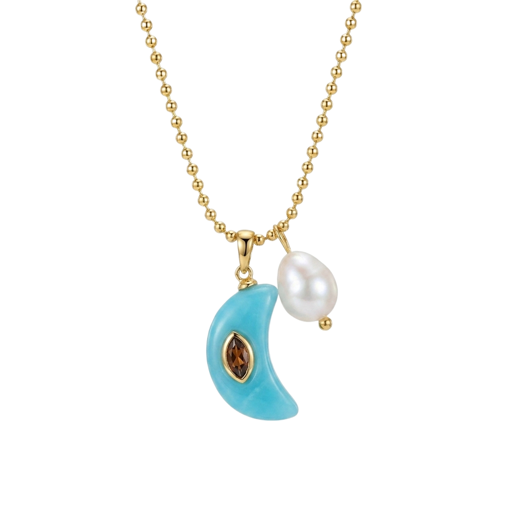 Turquoise Crescent Kolye