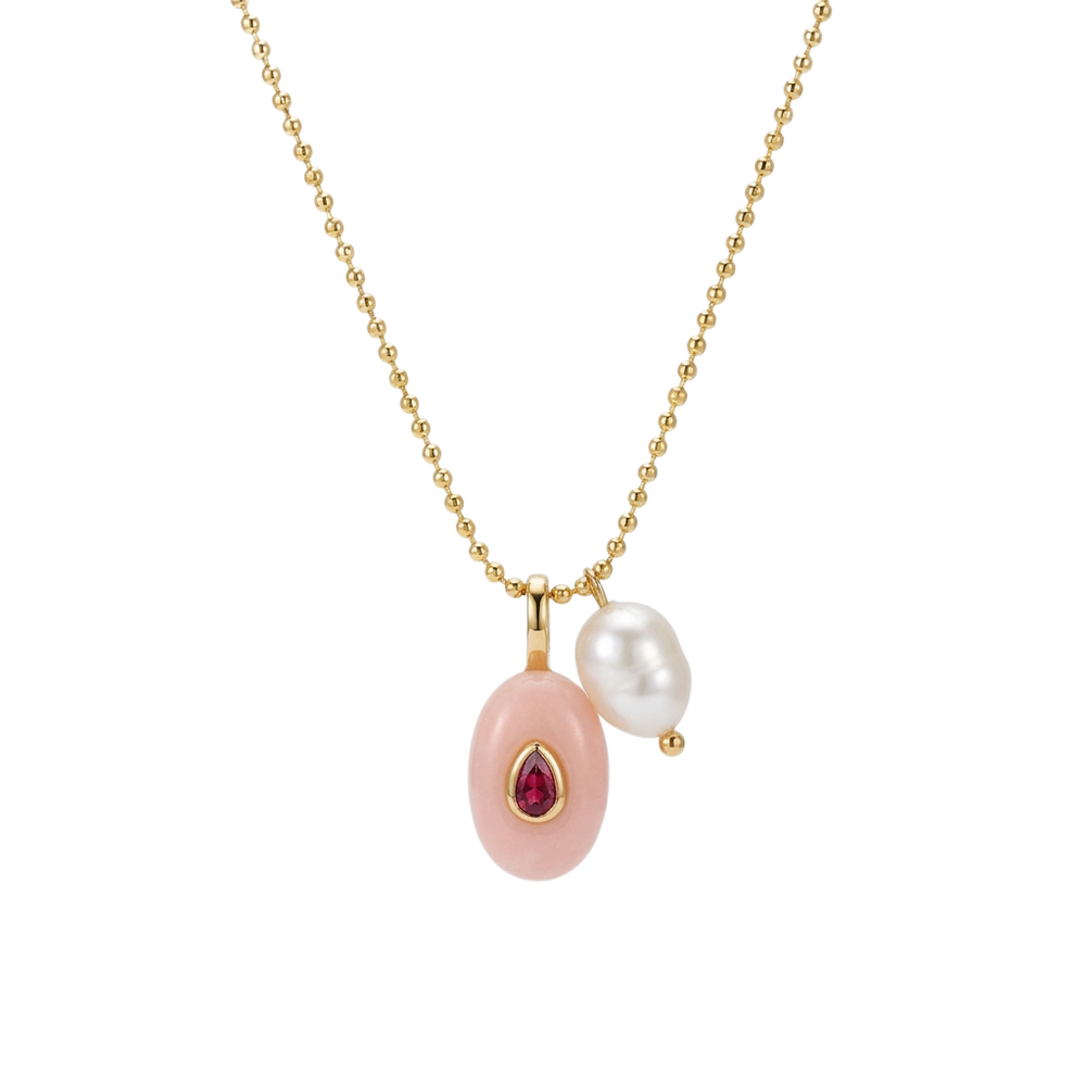 Powder Oval Baroque Necklace