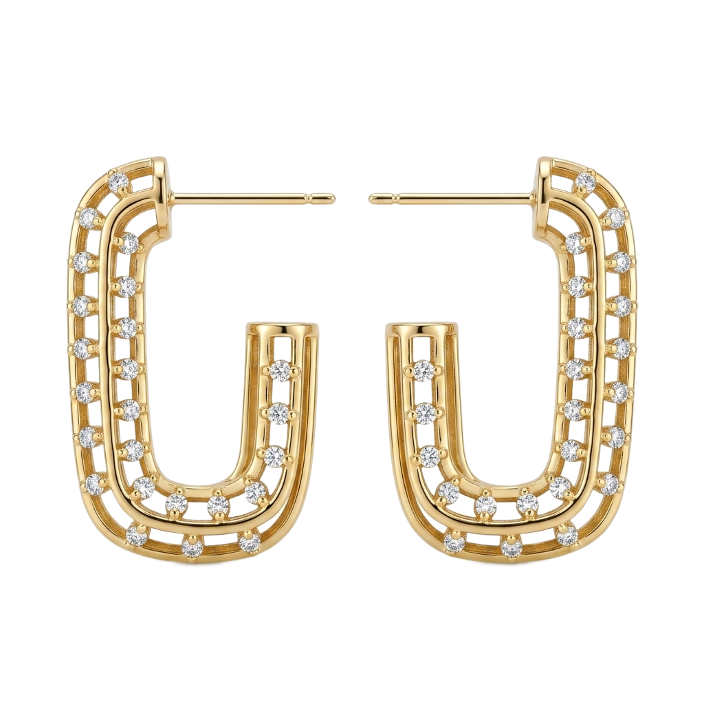 U-Shaped Caged Küpe