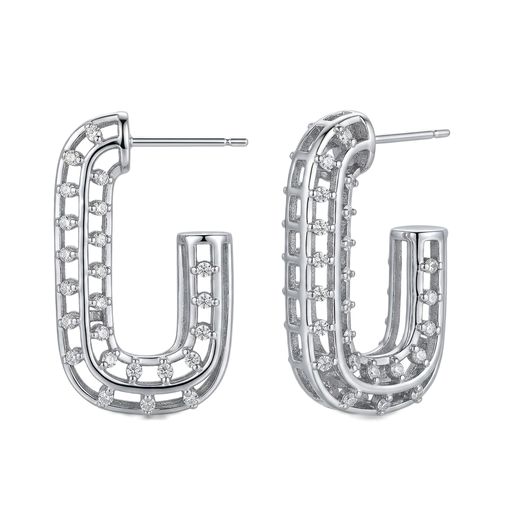 U-Shaped Caged Küpe