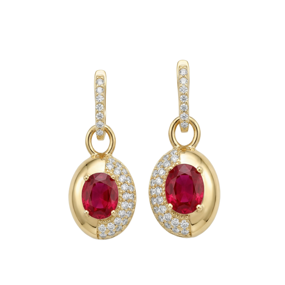 Velvet Garnet Ovals Küpe