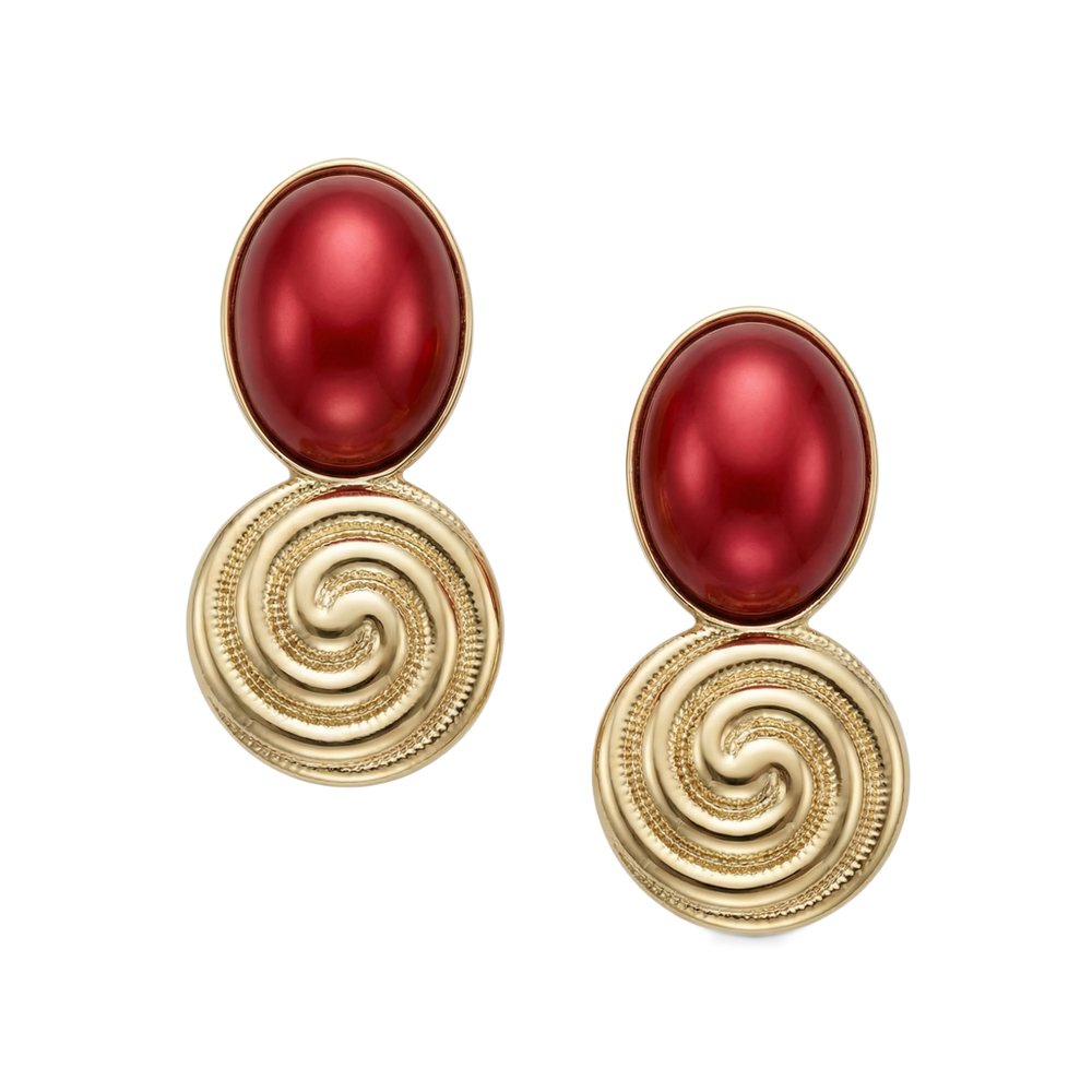 Crimson Spiral Muse Küpe