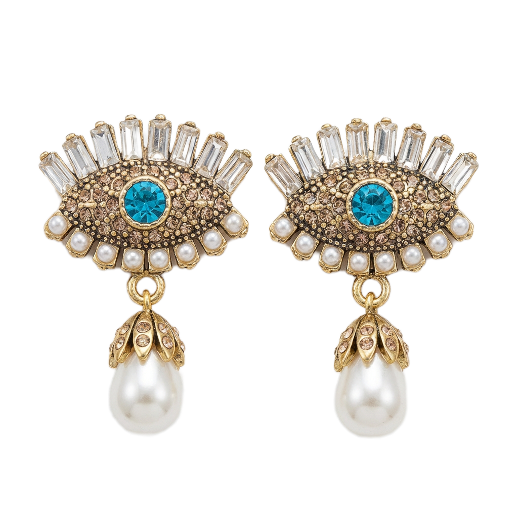 Серьги с бриллиантовой инкрустацией (импортные, в коробке)