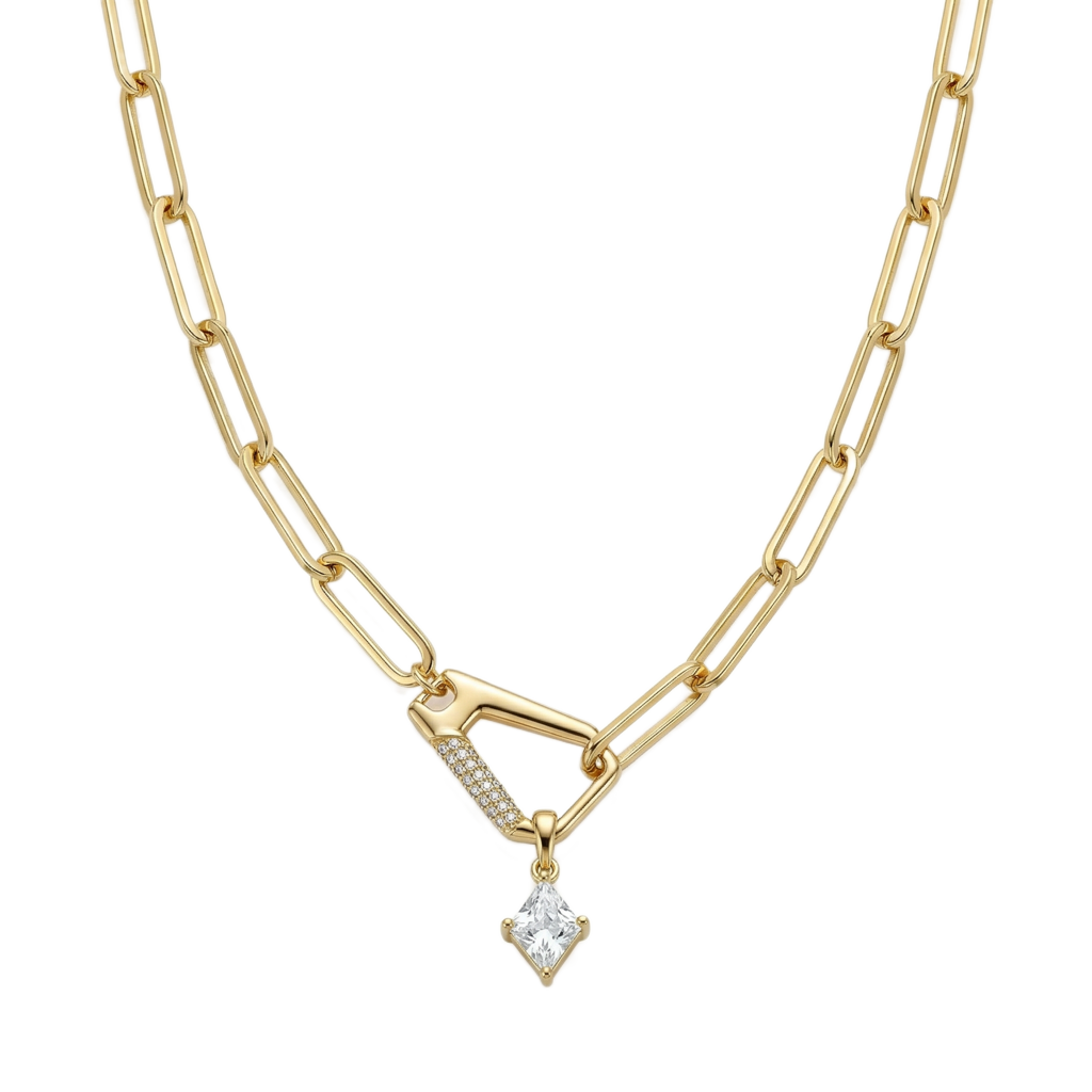 Prism Lock Paperclip Kolye