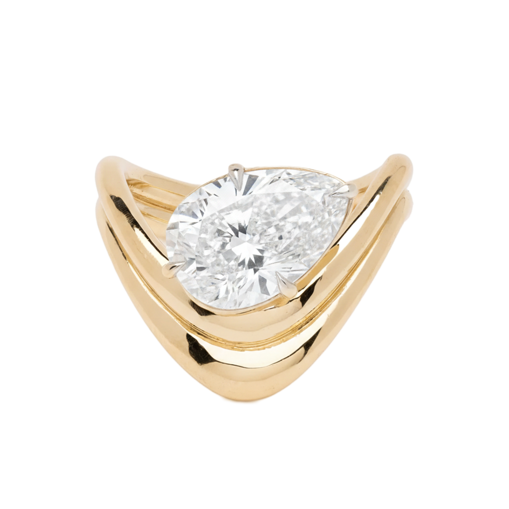 Crested Horizon Solitaire Ring